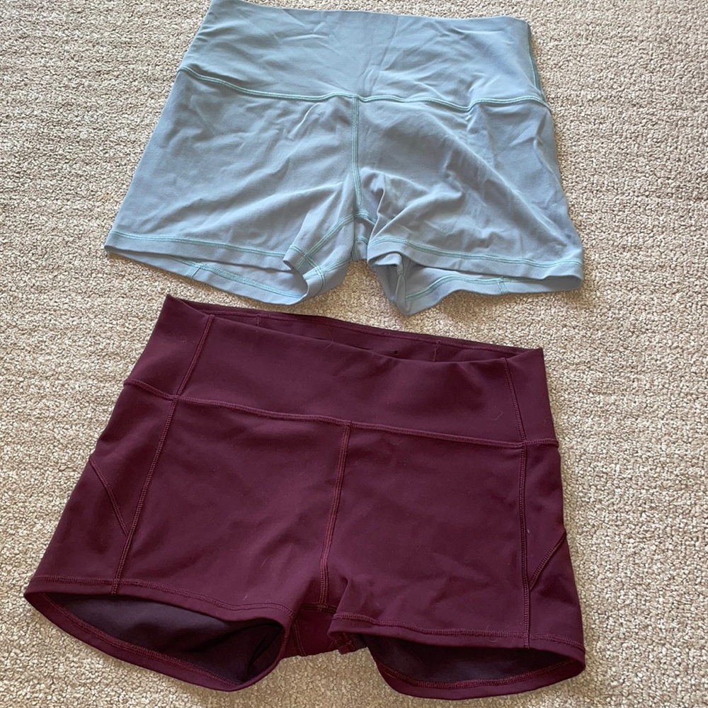 Two pairs of Lululemon biker shorts
